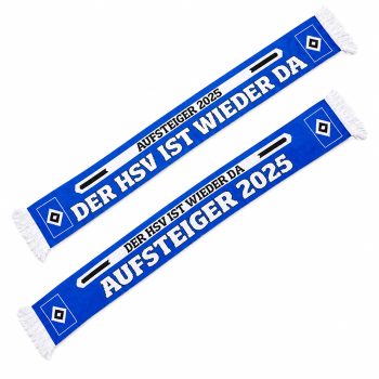 Hamburger SV HSV Schal "Aufstieg 24/25" ca. 140 x 17 cm blau-weiß-schwarz 100 % Polyacryl